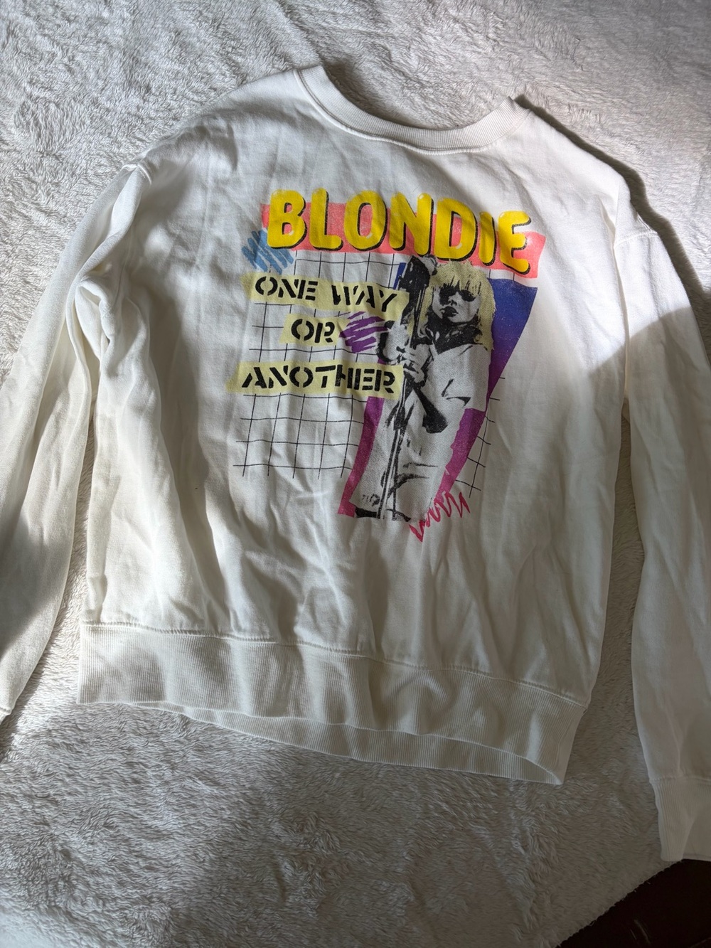 Blondie Graphic Crewneck Sweater - White